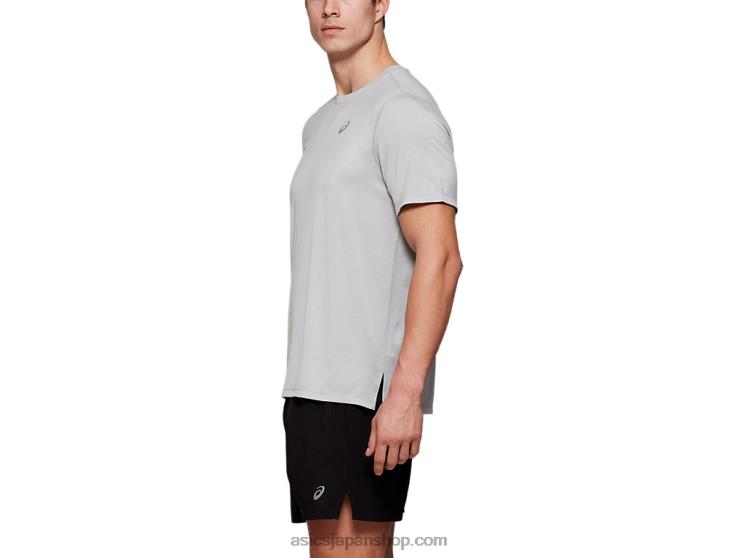 メンズドライ半袖トップ L20V2123Asics ライトグレーヘザー