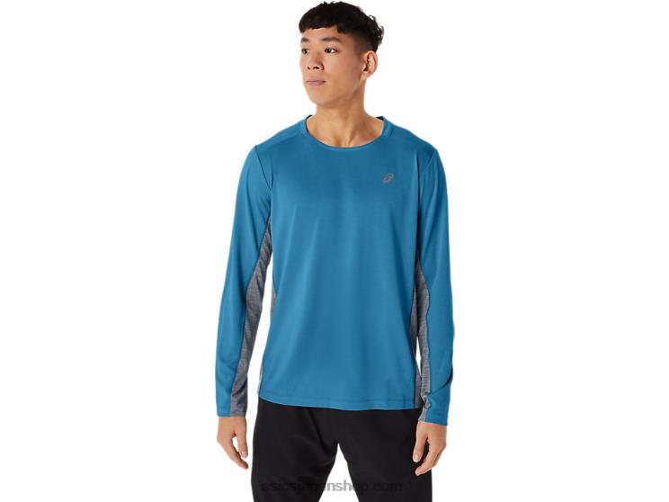 メンズトレインサナ長袖 L20V222Asics アイランドブルー/シートロック