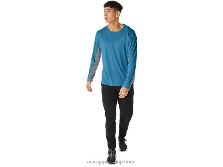 メンズトレインサナ長袖 L20V222Asics アイランドブルー/シートロック
