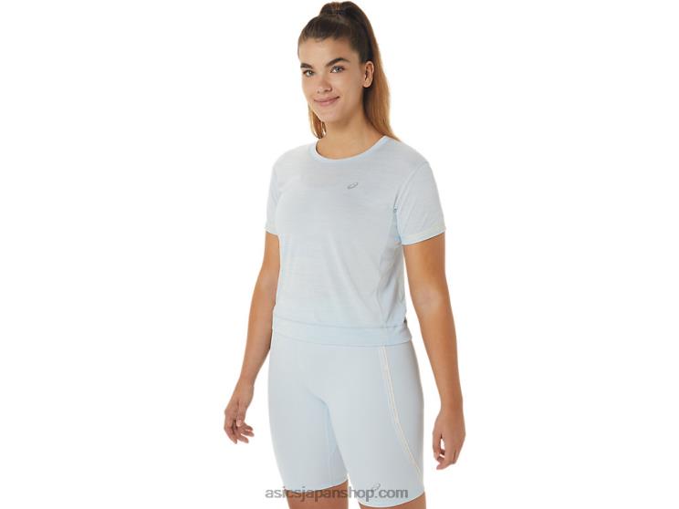 女性用レースクロップトップ L20V2245Asics スカイ/クリーム