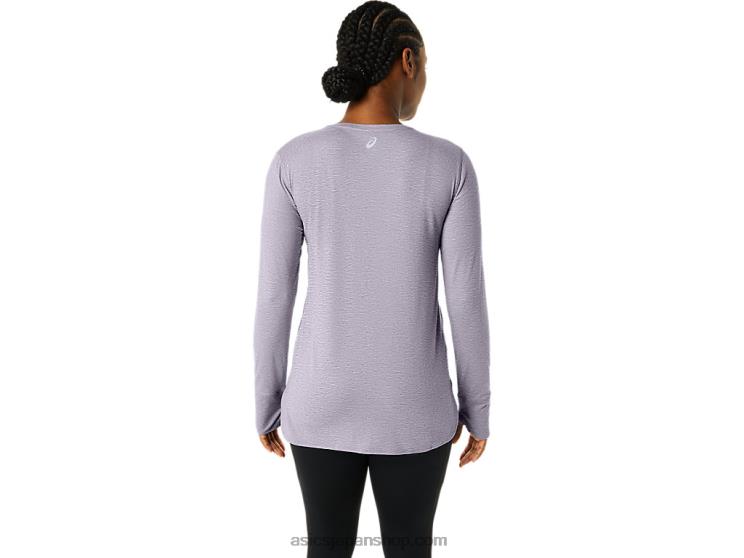 女性用長袖ヘザートップ L20V2304Asics 夕暮れバイオレットヘザー