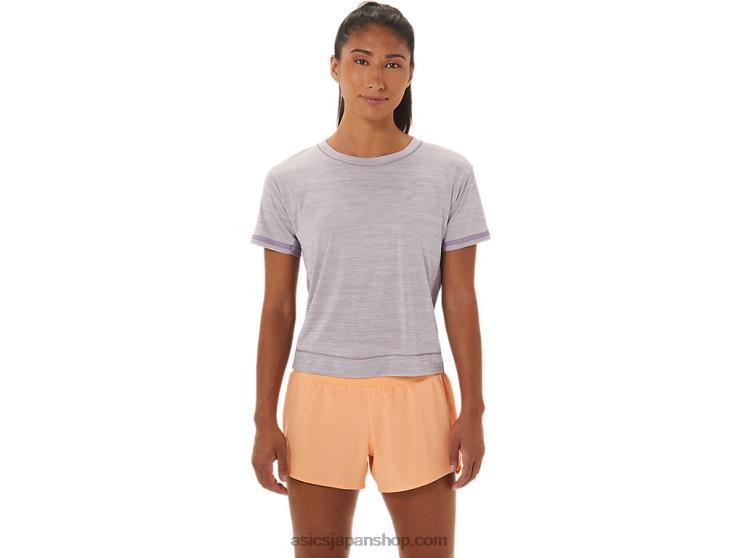 女性用レースクロップトップ L20V2411Asics バイオレットクォーツ/ダスクバイオレット