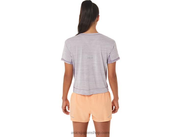 女性用レースクロップトップ L20V2411Asics バイオレットクォーツ/ダスクバイオレット