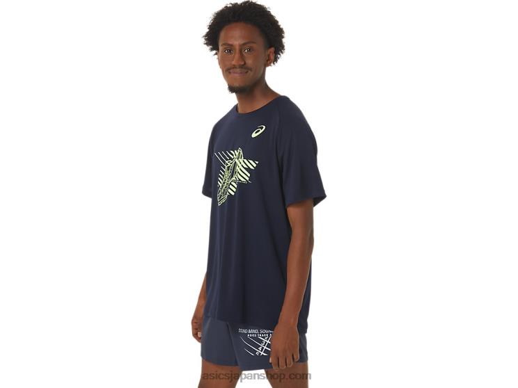 紳士靴グラフィック半袖トップ L20V243Asics 夜中