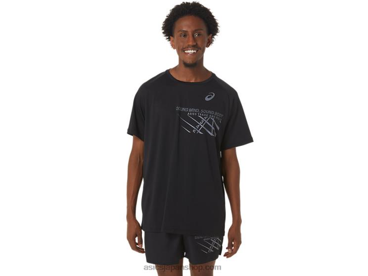 メンズ フィニッシュ ライン グラフィック 半袖トップ L20V249Asics パフォーマンスブラック