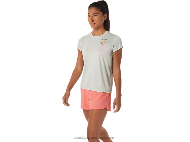 レディース フジトレイル ロゴ 半袖トップ L20V2510Asics ライトセージ