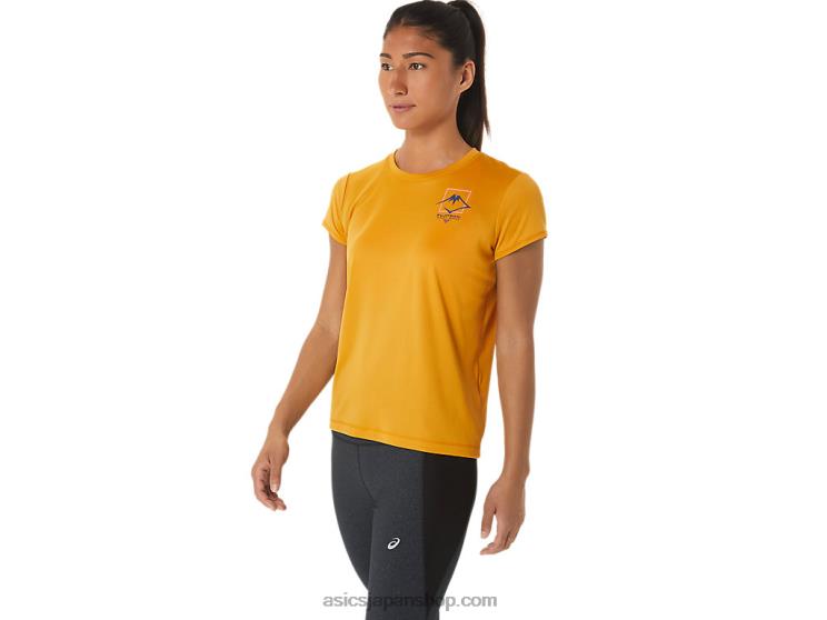 レディース フジトレイル ロゴ 半袖トップ L20V2565Asics 砂嵐