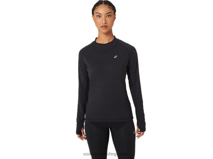 女性のウィンターラン長袖トップ L20V2756Asics パフォーマンスブラック