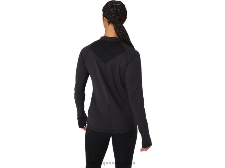 女性のウィンターラン長袖トップ L20V2756Asics パフォーマンスブラック