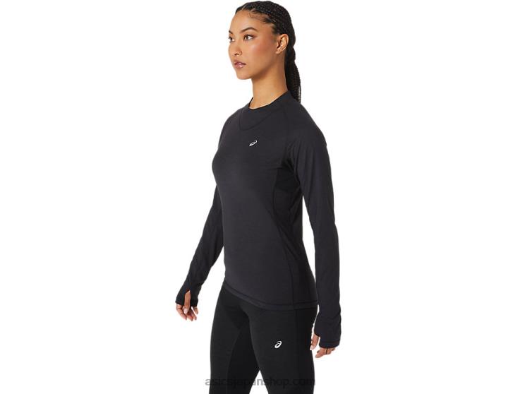 女性のウィンターラン長袖トップ L20V2756Asics パフォーマンスブラック