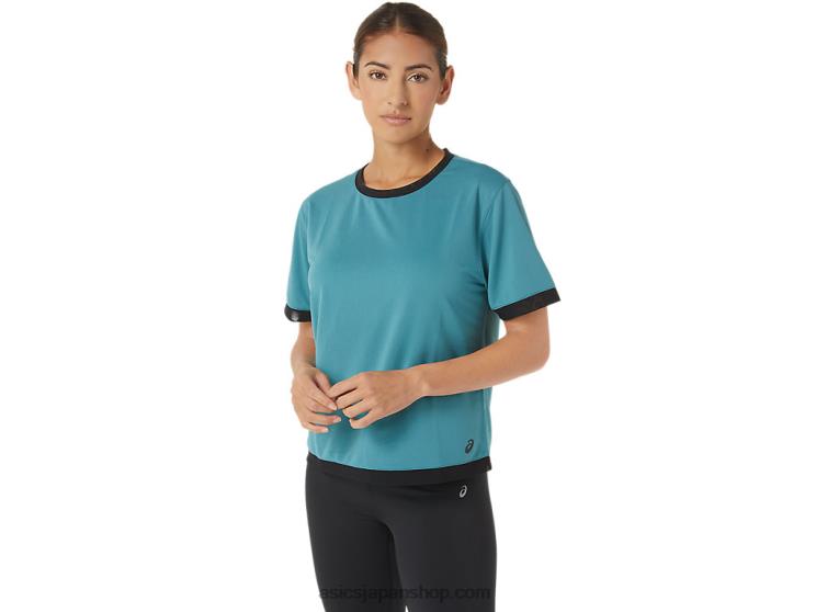 女性のケイトメッシュ半袖 L20V2840Asics 霧の松