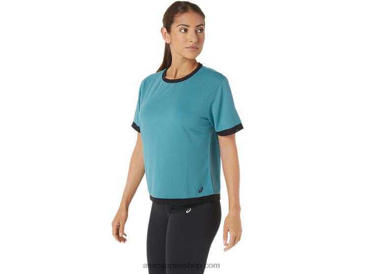 女性のケイトメッシュ半袖 L20V2840Asics 霧の松