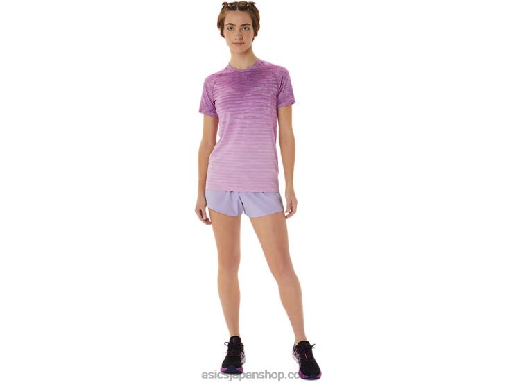 女性のシームレスな半袖トップ L20V2961Asics オーキッド/ラベンダーグロー