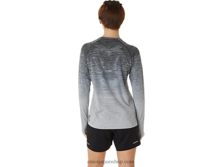 女性のシームレスな長袖トップ L20V2988Asics キャリアグレー/グレイシャーグレー