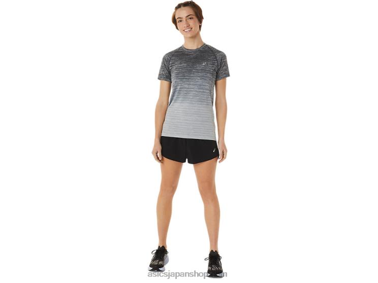 女性のシームレスな半袖トップ L20V3006Asics キャリアグレー/グレイシャーグレー