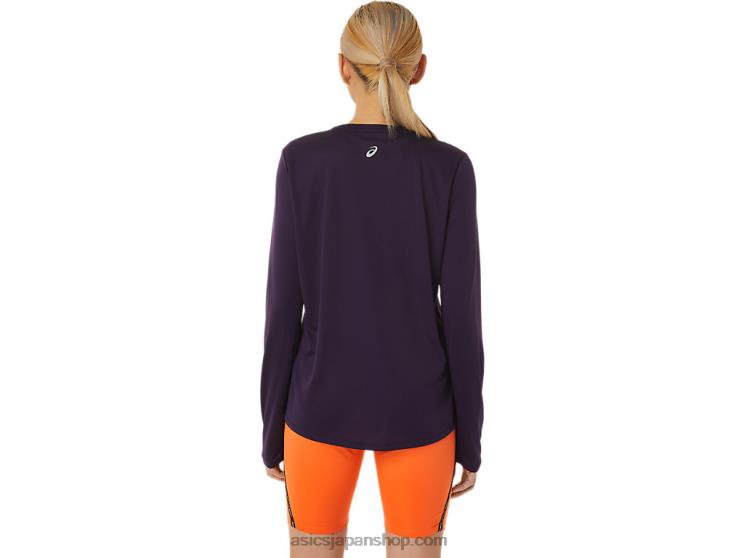 女性のフジトレイルロゴ長袖トップ L20V3033Asics 夜陰