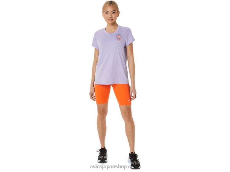 レディース フジトレイル ロゴ 半袖トップ L20V3074Asics 蒸気