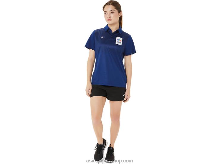 レディース ヘックス グラデーション ポロシャツ L20V3214Asics ダークブルー(パントン281c)