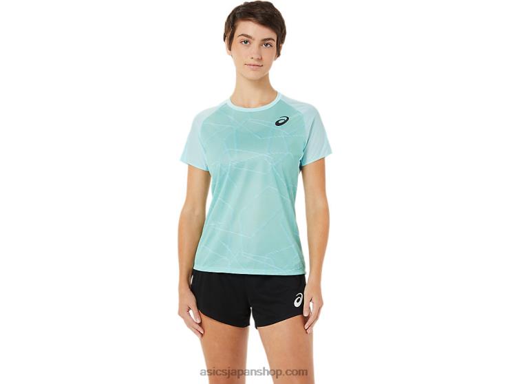 女性用ライト半袖トップ L20V3263Asics クリアブルー