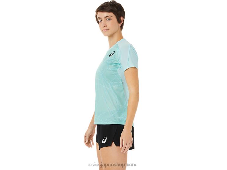 女性用ライト半袖トップ L20V3263Asics クリアブルー