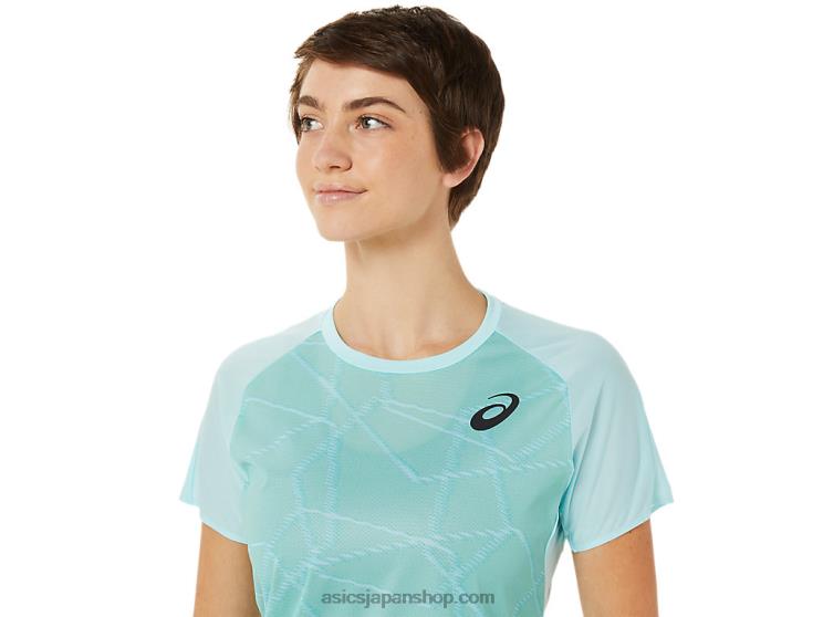 女性用ライト半袖トップ L20V3263Asics クリアブルー