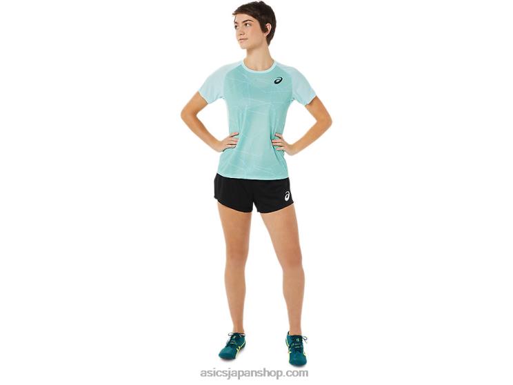女性用ライト半袖トップ L20V3263Asics クリアブルー