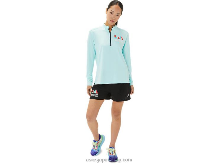 ウィメンズ レディセット ハーフジップラム L20V3307Asics クリアブルー/フレンチブルー