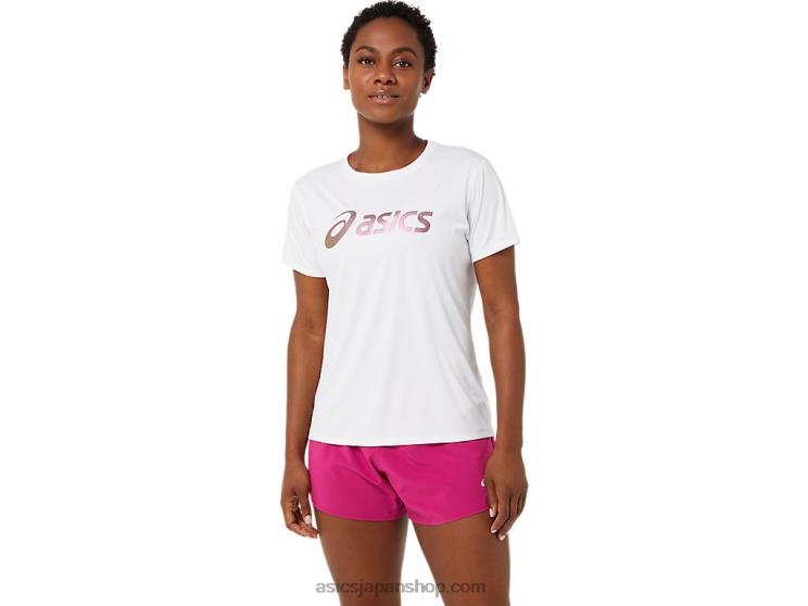 女性のサクラトップ L20V3325Asics 鮮やかな白