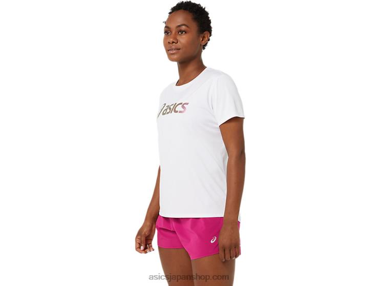 女性のサクラトップ L20V3325Asics 鮮やかな白