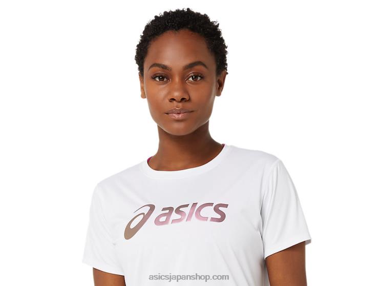 女性のサクラトップ L20V3325Asics 鮮やかな白