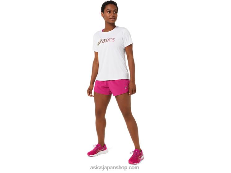 女性のサクラトップ L20V3325Asics 鮮やかな白