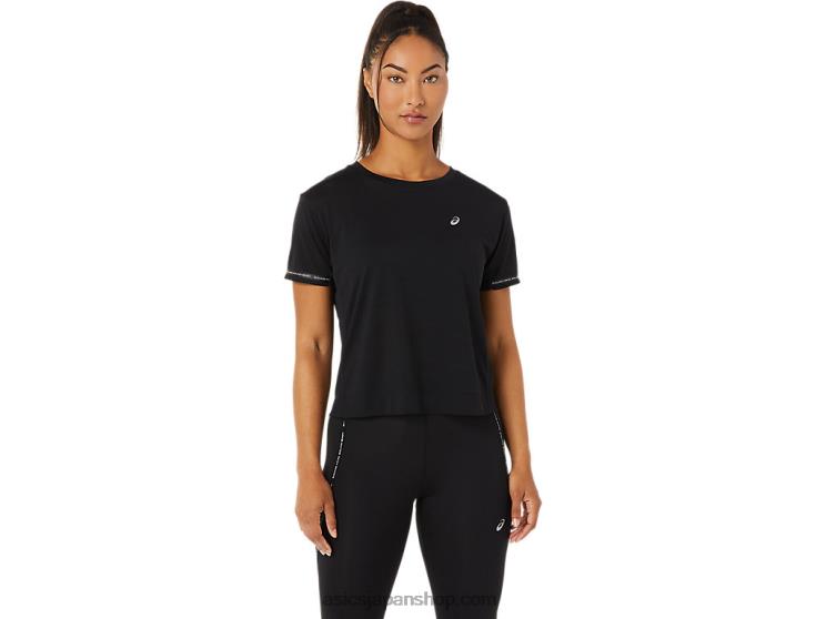 女性用レースクロップトップ L20V3330Asics パフォーマンスブラック