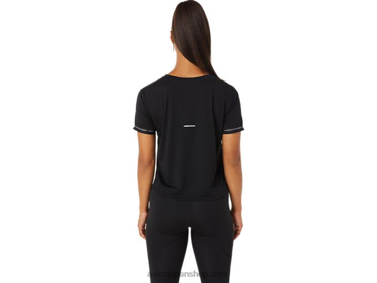 女性用レースクロップトップ L20V3330Asics パフォーマンスブラック
