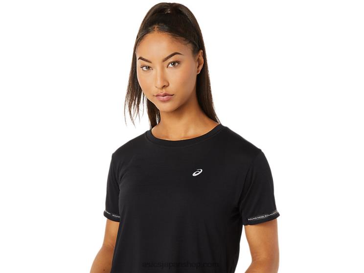 女性用レースクロップトップ L20V3330Asics パフォーマンスブラック