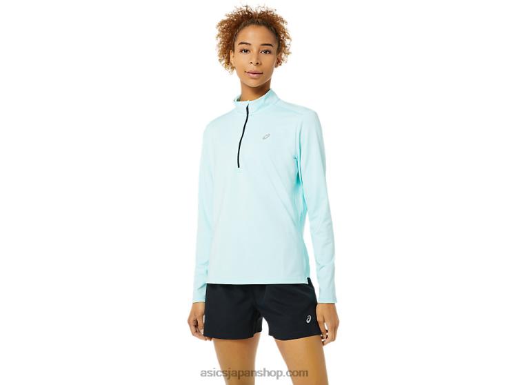 ウィメンズ レディセット ハーフジップ L20V3344Asics クリアブルー