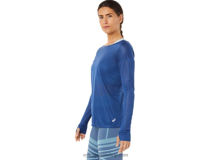 女性のオープンバック長袖トップ L20V3361Asics グランドシャーク