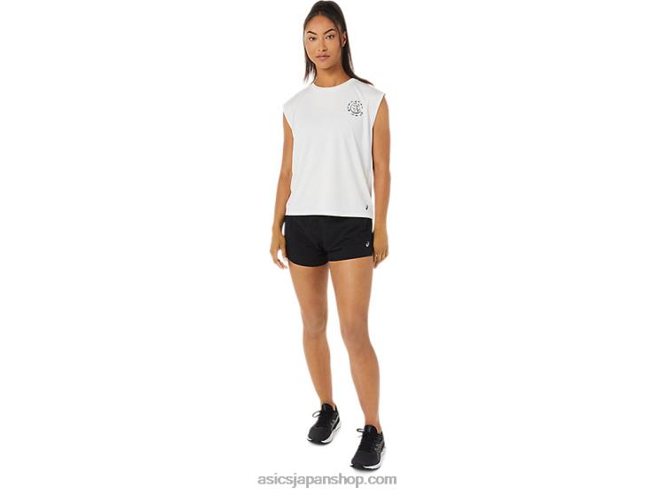 女性用オーシャンウェイストラントップ L20V3483Asics ナチュラルホワイト