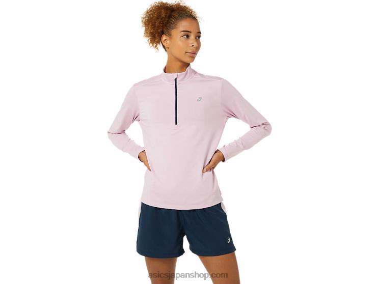 ウィメンズ レディセット ハーフジップ L20V3496Asics リーリーローズ/フレンチブルー