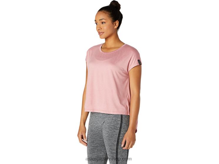 女性の半袖トップ L20V3668Asics スモーキーローズ
