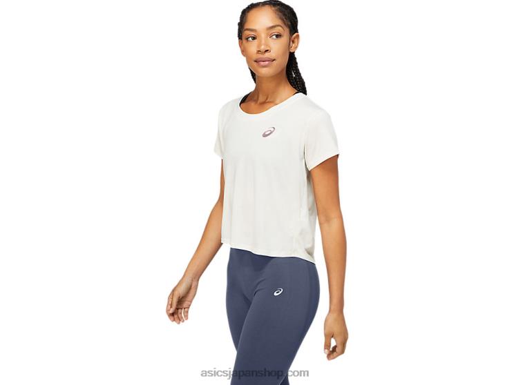 女性のナガレ半袖トップ L20V3701Asics 白樺
