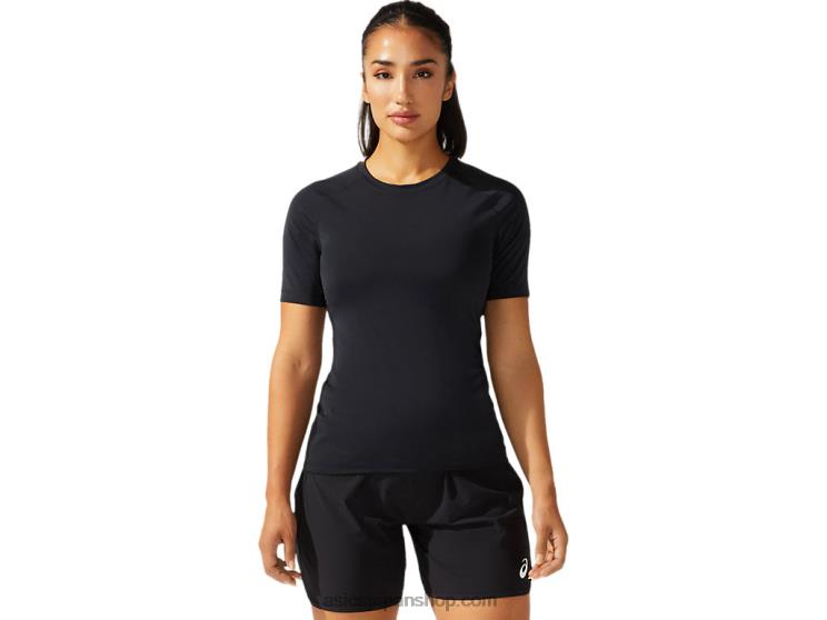 女性用ツーピースレスリングトップ L20V3785Asics チームブラック