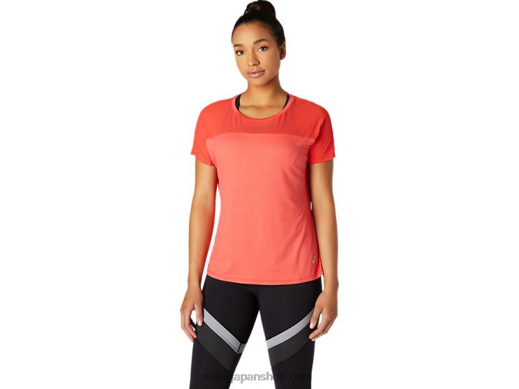 女性のトップス L20V3798Asics ピンクグレープフルーツ