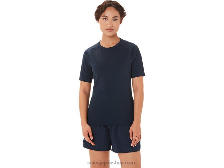 女性用ツーピースレスリングトップ L20V3812Asics チームネイビー