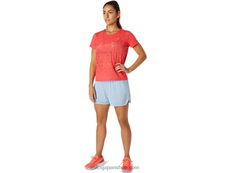 女性用ベンチレート半袖トップ L20V3818Asics ピンクグレープフルーツ