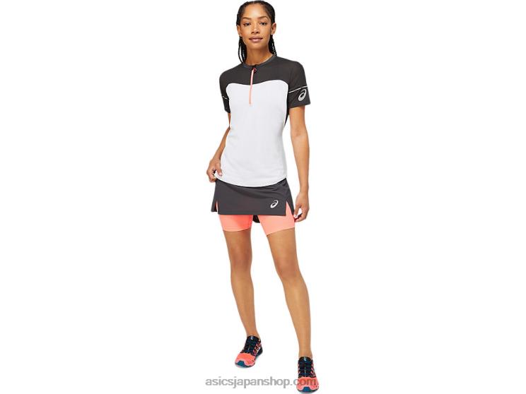 女性用フジトレイルトップ L20V3854Asics グラファイトグレー/ブリリアントホワイト