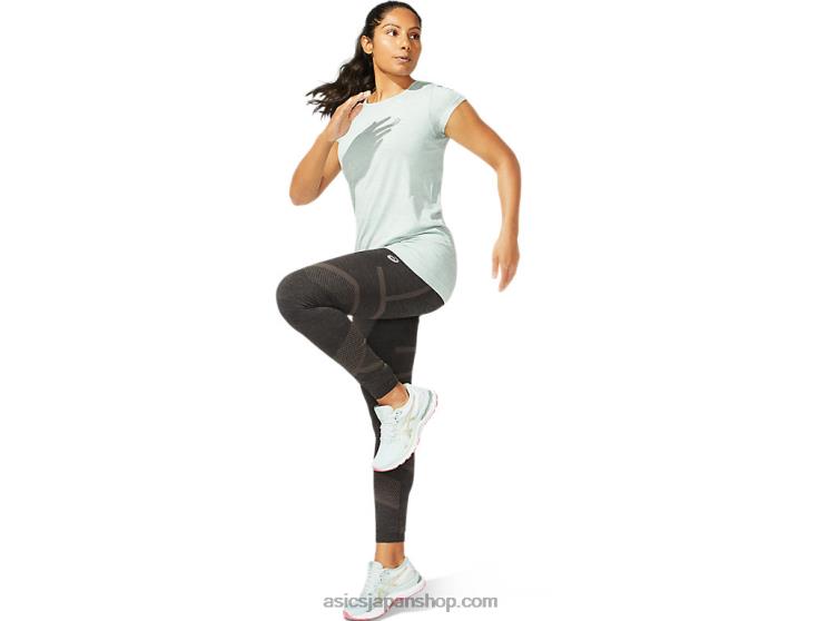 女性用レースシームレス半袖トップ L20V3960Asics スレートグレー