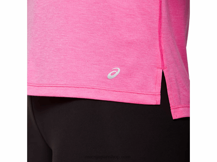 女性のドライ長袖トップ L20V4047Asics ピンクグロヘザー