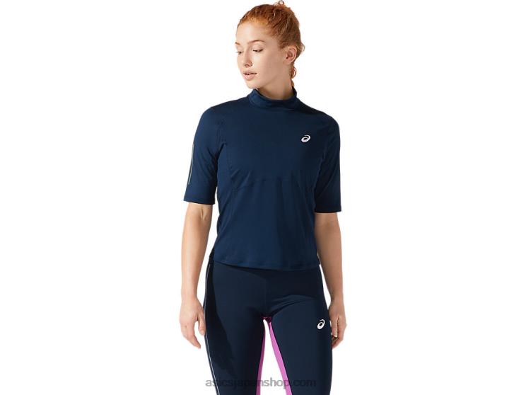 女性用視認性半袖トップ L20V4064Asics フレンチブルー