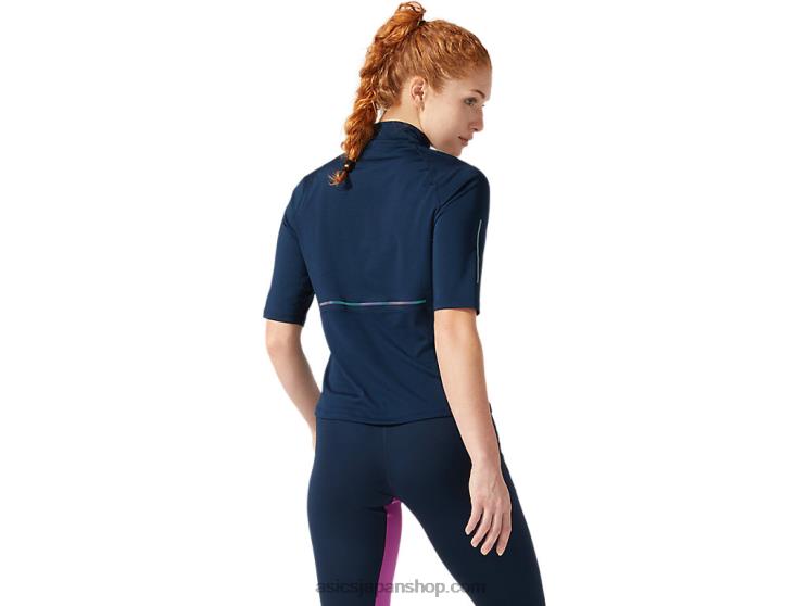 女性用視認性半袖トップ L20V4064Asics フレンチブルー
