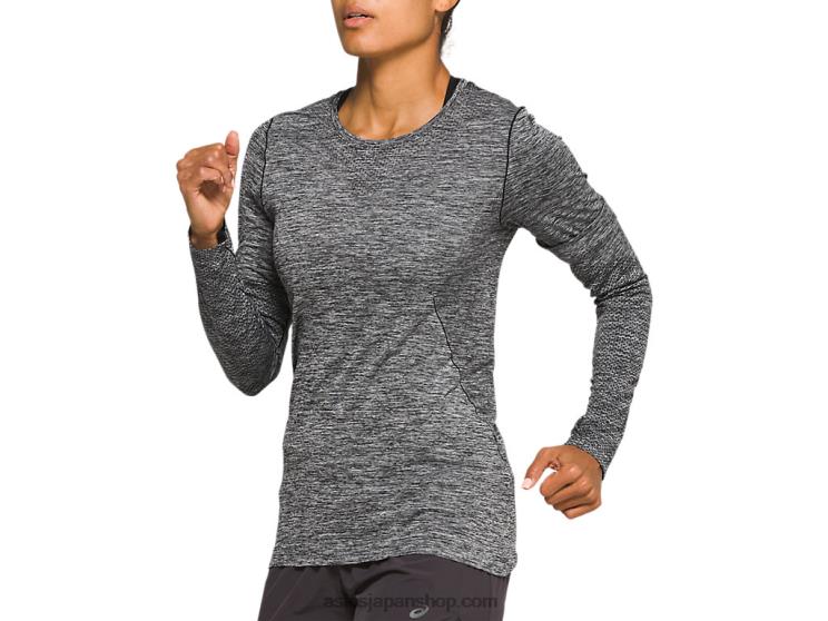 女性用レースシームレス長袖 L20V4127Asics パフォーマンスブラック